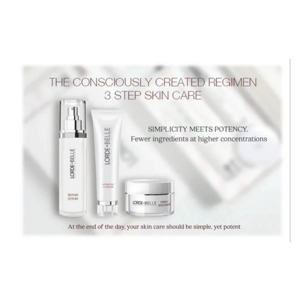 SKINCARE LORDE AND BELLE REGIMEN 3 Piece Set-Cleanser,‎ Moisturizer,Repair Serum